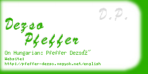 dezso pfeffer business card